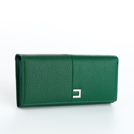 Women's wallet on magnets, green color