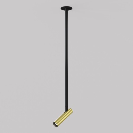Suspended Technical P141RS-L125-6W4K-BBS, LED, 6 W, 30x30x651 mm, 290 lm, 4000K, black, brass-5