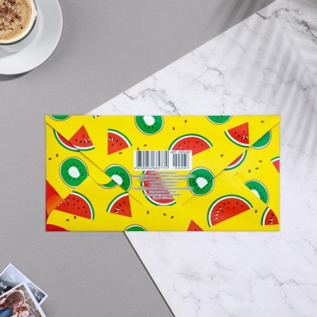 Money envelope "Happy Birthday!" watermelon, 16x8 cm-1