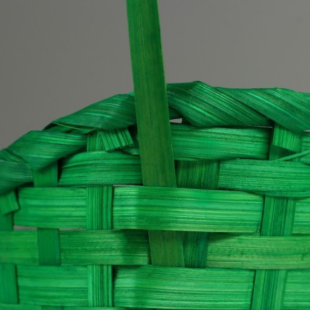 Wicker basket, d14x13xh6.5x11x20 cm, green, bamboo-3