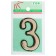 Door number "3", plastic, gold color