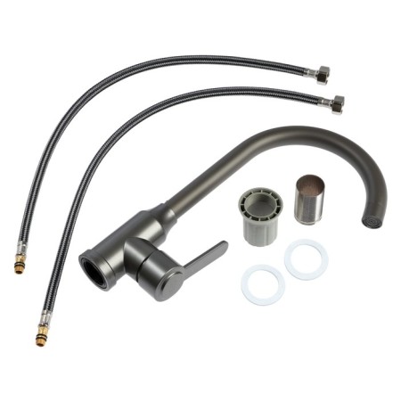 Kitchen mixer Zein Z3700, swing pour 26 cm high, ABS plastic, graphite-8