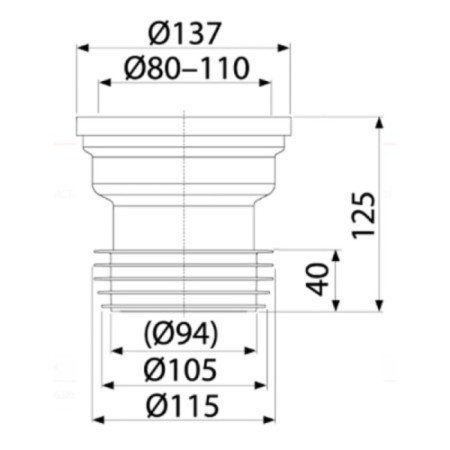 Pipe for the toilet is a straight line alcadrain a991, direct connection, d = 110 mm-1