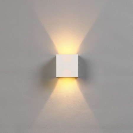 Facade lamp "Cube", FSD-063, 6 W, 3000K, Regulation. Ray, IP65, 220 V, plastic, white 1008423-3