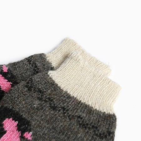 Women's woolen socks shortened, gray color, size 25-5