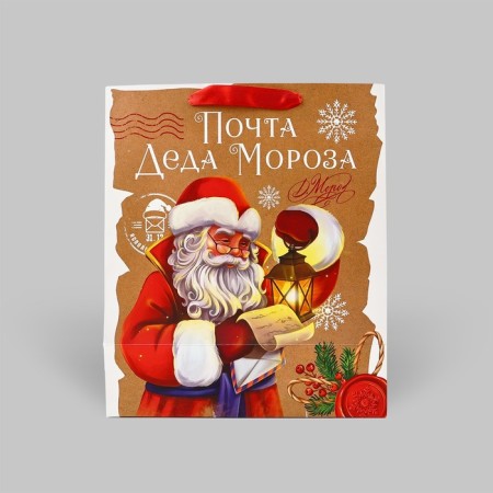 Laminated vertical packet "Mail Santa Claus", ML 23 x 27 x 11.5 cm, New Year-3
