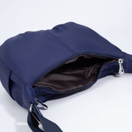 Bag Cross-Bodi with a zipper, blue color-3