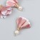 Decor Textile "Flower 2 colors with pearls. Dusty rose and white" set 6 pcs 3 cm