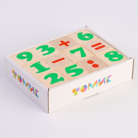 Wooden cubes "Figures" 12 elements: 4 × 4 cm, volume-10
