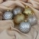 Set of balls plastic D-6 cm, 6 pcs "Prism" silver-gold