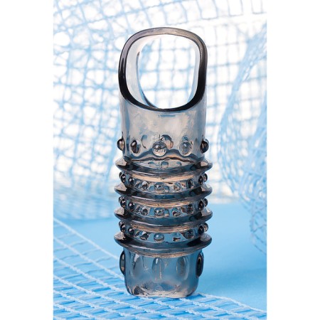 Toyfa Xlover nozzle to increase size, TPE, black transparent, 7.5 cm-3