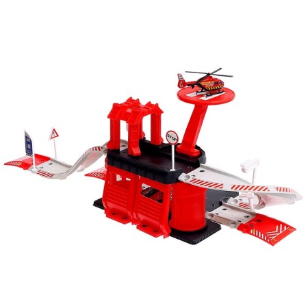 Parking "Fire Station", with a metal machine and helicopter-11