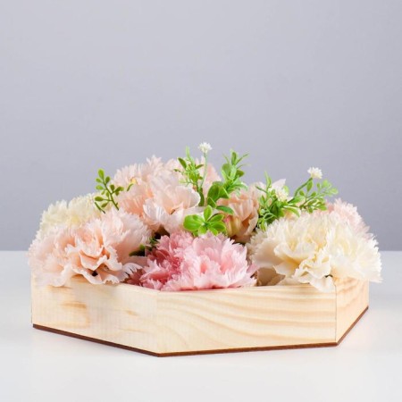 Wooden box "hexagon" with partitions 28x24.5x5 cm, natural color