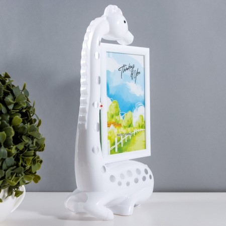 A table lamp with a photo frame, a mirror "Giraffe" LED 3W USB RGB white 17x8x30 cm Risalux-10