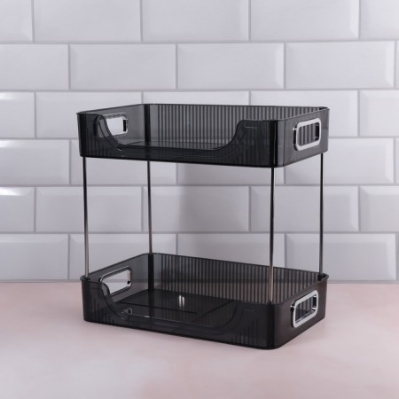 Organizer 2-level 31*20*29cm black/silver k/corner nakl QF-1