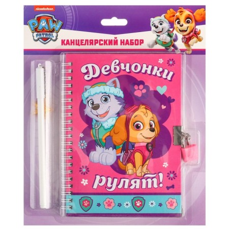 Gift set: Notebook "Sky and Everest" on the lock and pen, PAW PATROL-9