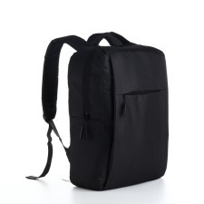 Male backpack on a zipper, 2 external pockets, with USB, black color