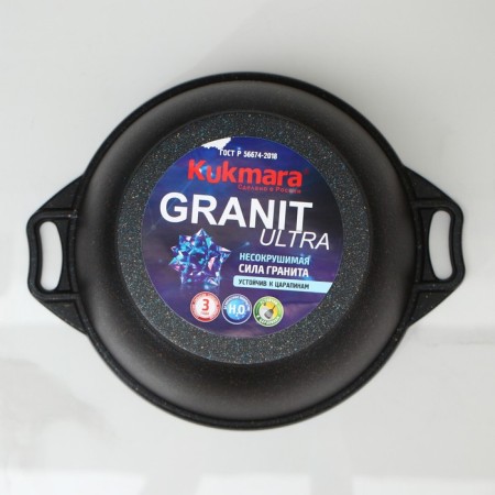 Pan Granit Ultra, 4 l, d = 24 cm, h = 14 cm, glass cover, anti -stick coating-4