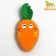 A toy for dogs "carrot" with a squeak, 18 cm, orange