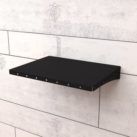 Metal shelf 400x220 mm for storing heavy cargo, wall, black-1