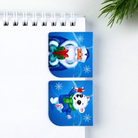 Gift New Year's set: notebook, stickers of 2 liters and magnetic bookmarks 2 pcs "Wonderful set"-11