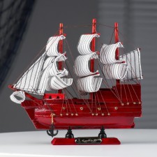 Souvenir Small Small Vincelot, sides red tree, white sails, 4 × 20 × 20 cm