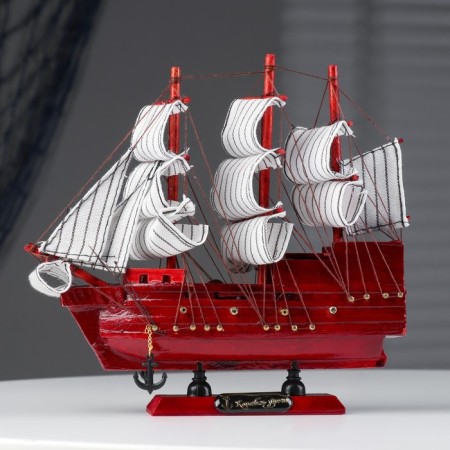 Souvenir Small Small Vincelot, sides red tree, white sails, 4 × 20 × 20 cm