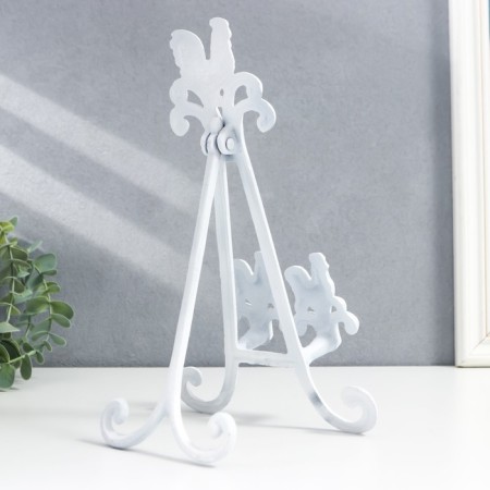 Souvenir cast iron stand "Rooster and chicken" white 28x6x16 cm-4