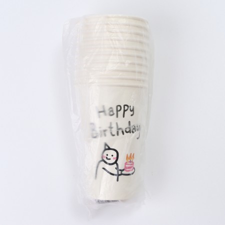 A one -time paper glass "Happy Birthday" man 400 ml-3