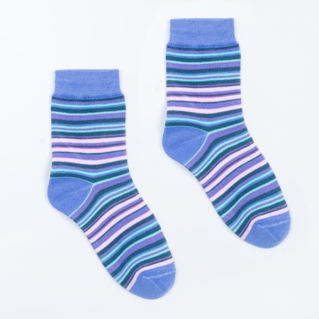 Women's socks, color blue stripes, size 23-25-1