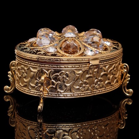 Casket "Grace", with velvet, 7.5 × 5.5 × 4.5 cm, with crystals-1