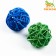 A set of 2 wicker balls from a vine without bells, 5 cm, blue/green