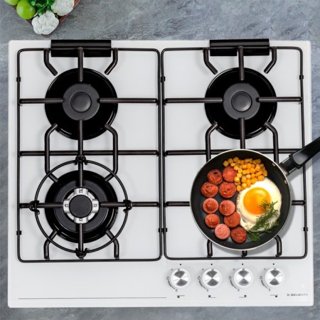 Hon surface Delvento V60H41C001, gas, 4 burners, white-4