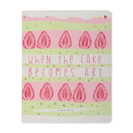 Notebook of 48 sheets in the cage "Berry Torte", covered cardboard, matte lamination Soft Touch, foil, mix-9