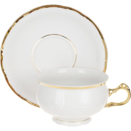 Tea Service 6/9 Tulip, DELIVERY “Snow -white tulip, golden holders”, 15 items-4