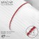 Bracelet "ice" 1 row, red color in silver, 7 cm