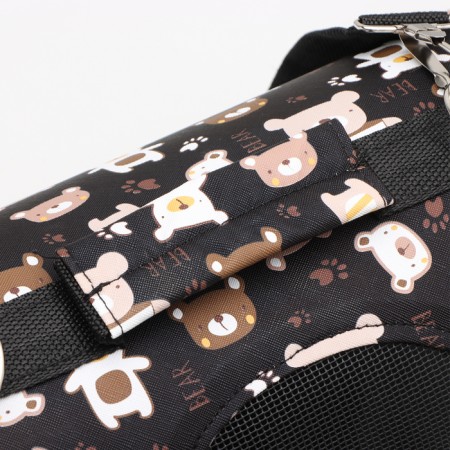Bag - carrying for animals "Bear", black, size S, 37.5 x 17 x 22 cm-5