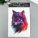 Tattoo on the body color "Wolf - Star Sky" 21x15 cm