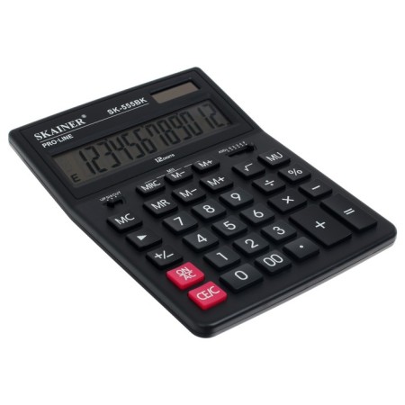 Large table calculator, 12-bit, Skainer SK-555BK, 2 power, 2 memory, 155 x 205 x 35 mm, black-2