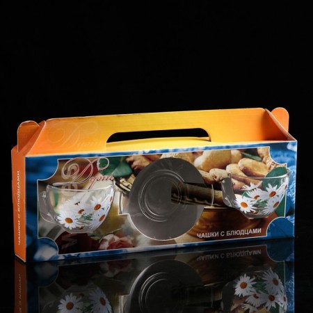 Tea Set "Romashkovo Field", 200 ml, in a suitcase-12