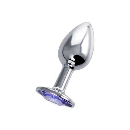 Anal sleeve of little cuts, metal, silver, with a crystal, 7 cm, 2.8 cm, 50 g-1