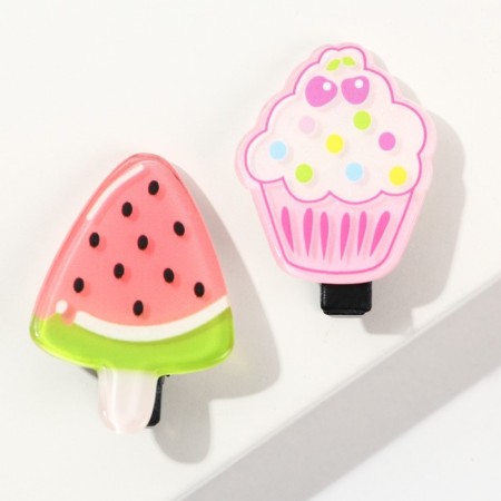 Hair clips for children "sugar baby", 2 pcs, 3 x 1.5 cm-3