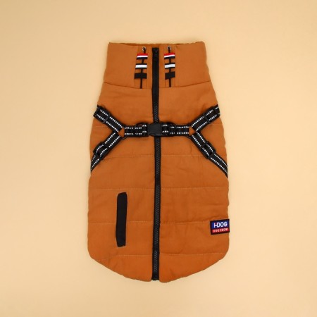 Jacket for dogs with a harness, size p 2xl (ds 45 cm, osh 40 cm, og 58 cm), mustard-5