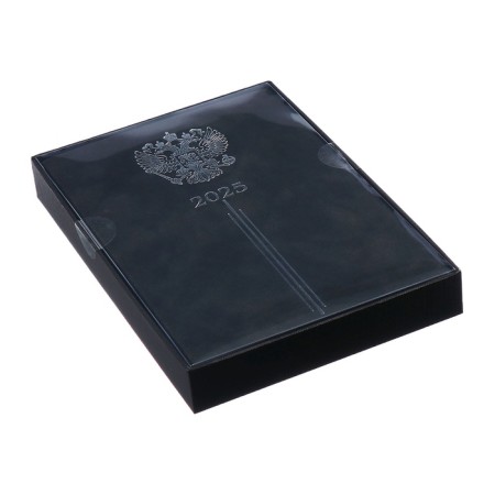 Dated 2025 diary, A5, 176 sheets of Escalada, solid cover of artificial leather, 3D design, foil, liesse embossing, cream block 70 g/m2, black-15