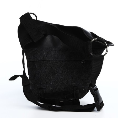 Lightning waist bag, 3 outer pockets, hook on the thigh, black color-4