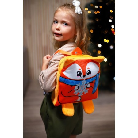 New Year's children's backpack "Fox with Snezhinka" 24x24 cm, for the New Year-6