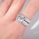 Set of rings 2 pieces of "classic" crystal, white color in silver, dimensionless
