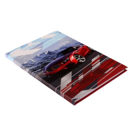 Notebook A5, 80 sheets in the CAR "Red Auto", integral cover, matte lamination, offset unit-1
