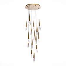 Люстра подвесная St Luce. SL6111.203.15. Sollen. 15х3 Вт, LED, 3000K, 3375 Lm, 60х60х40 см, цвет золотистый