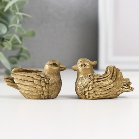 NECSK Polystone Bronze "Ducks-Mandarinki" set 2 pcs 3.5x5x33 cm